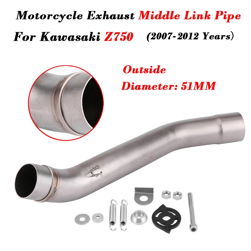 Слипоны для Kawasaki Z750 2007-2012 мотоцикл глушитель труба Модифицированная с средней соединительной трубы полная система
