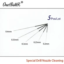 5Pcs/Lot Miniature Drill Bit 0.2/0.25/0.3/0.35/0.4mm Nozzle Cleaner Dedicated To Clean 3D Printer Head Nozzle Super Toughness