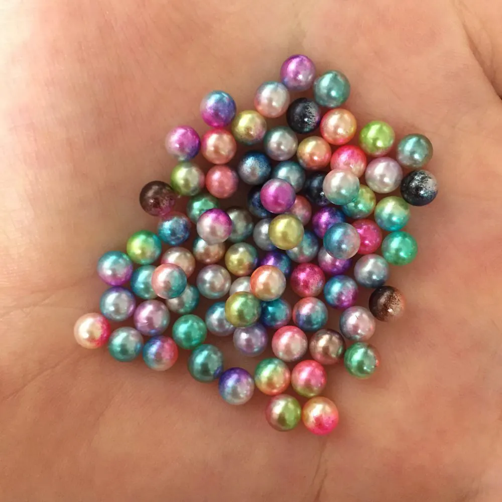 

New 300PCS 5mm Multi-color No Hole Pearl DIY 3d Art Jewelry Making Beads DIY resin ornaments PW18*2