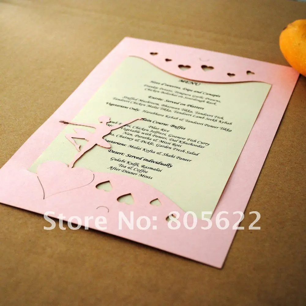 Wording Invitation Card Rose Wedding Model Doc Wedding Invitations Heart Scroll Design A7 Size 2 Per Page