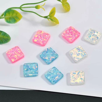 

Japan and south Korea DIY hand-made resin sequins square fashion ear chain jewelry accessories 10 pack