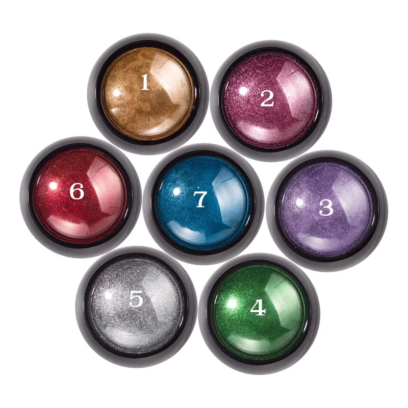 

0.5g/jar Rub Nail Mirror Powder 7 Colors Metallic Effect Chrome Nail Art Glitter UV Gel Nail Polish Decoration Pigment
