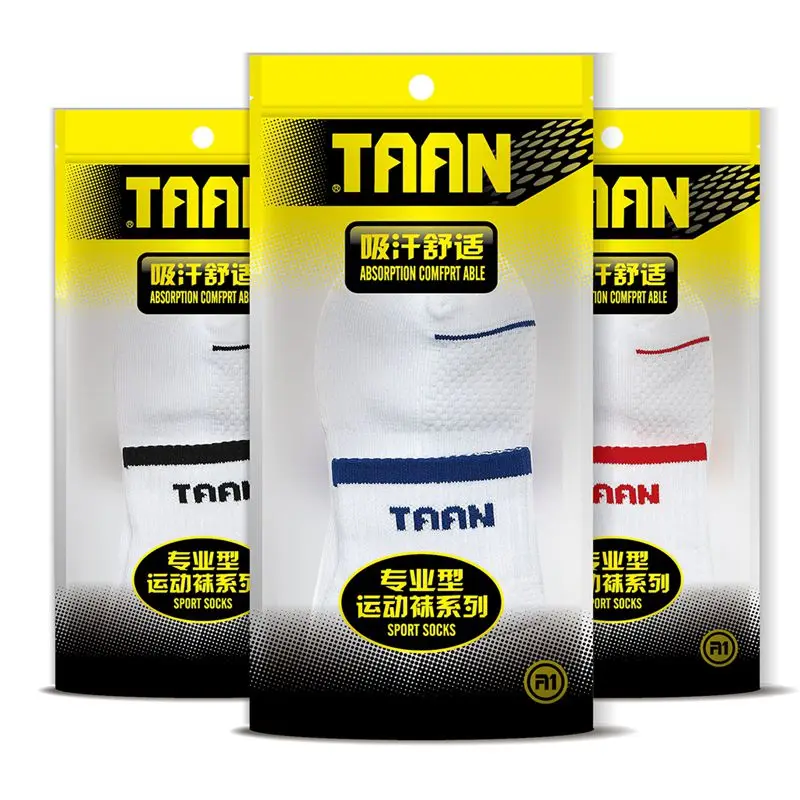 1 пара TAAN T-342, мужские спортивные носки, летние хлопковые носки для бадминтона, тенниса, впитывающие пот носки до колена