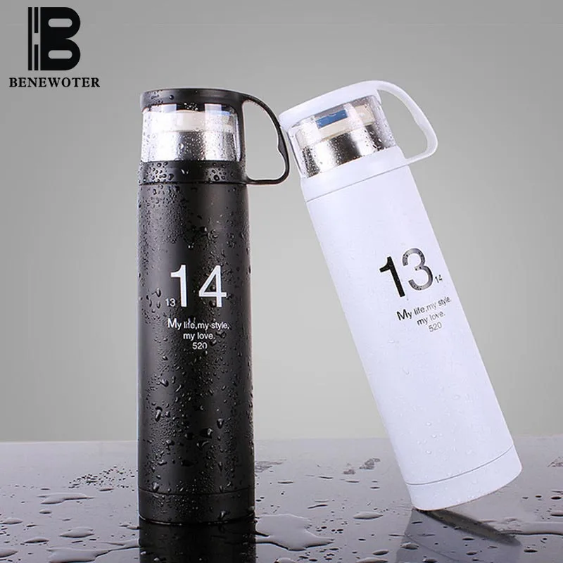 350ml 500ml Creative 1314 Lovers Cup Stainless Steel Thermos Bullet Thermal Vacuum Flasks Coffee My Water Bottle Mugs | Дом и сад