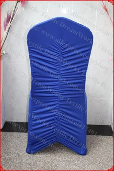 

Royal Blue Back Ruffled Spandex Chair Cover/Tablecloth/Chair Sash/Lycra Band For Wedding Party Hotel Banquet Home Decorations