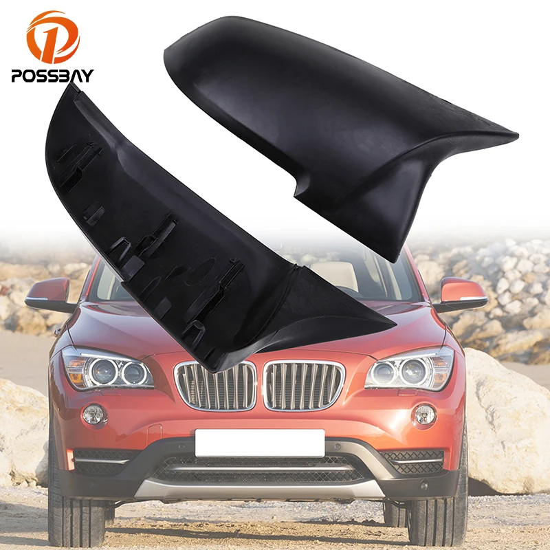 

POSSBAY 1Pair Car Rearview Mirror Cover Matte Black Side Mirror Shells for BMW 3-Series F30 4-door Sedan 2012-2018 Exterior Part