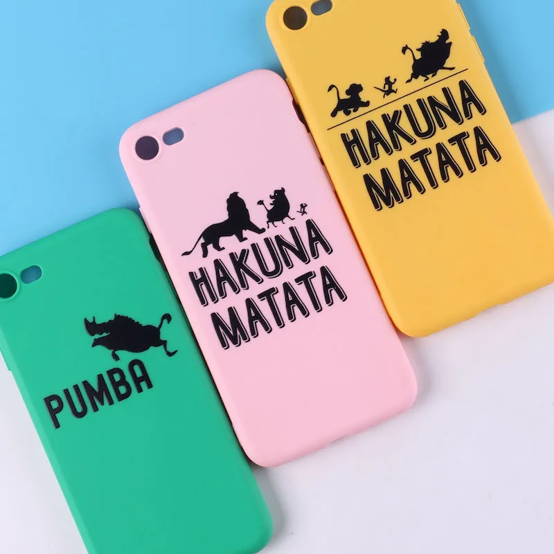 Для iPhone 11 Pro 6S 5S SE 8 8Plus X 7 7Plus XS Max мягкий силиконовый матовый чехол Fundas Coque Cover Lion King Pumba Hakuna Matata