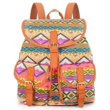 Sansarya Новый 2017 ацтеков Стиль печати холст подросток рюкзак Boho shcool сумки Bagpack женщины рюкзак для девочек Женский шнурок мешок