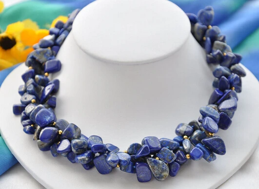

ddh001838 NICE 3strands blue massive lapis lazuli necklace 17inch 28% Discount