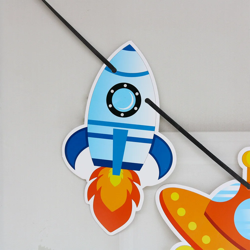 Инопланетное пространство вечерние украшения НЛО галактика робот плетение струны флаги баннер с гирляндами для беби Шауэр детский подарок DIY
