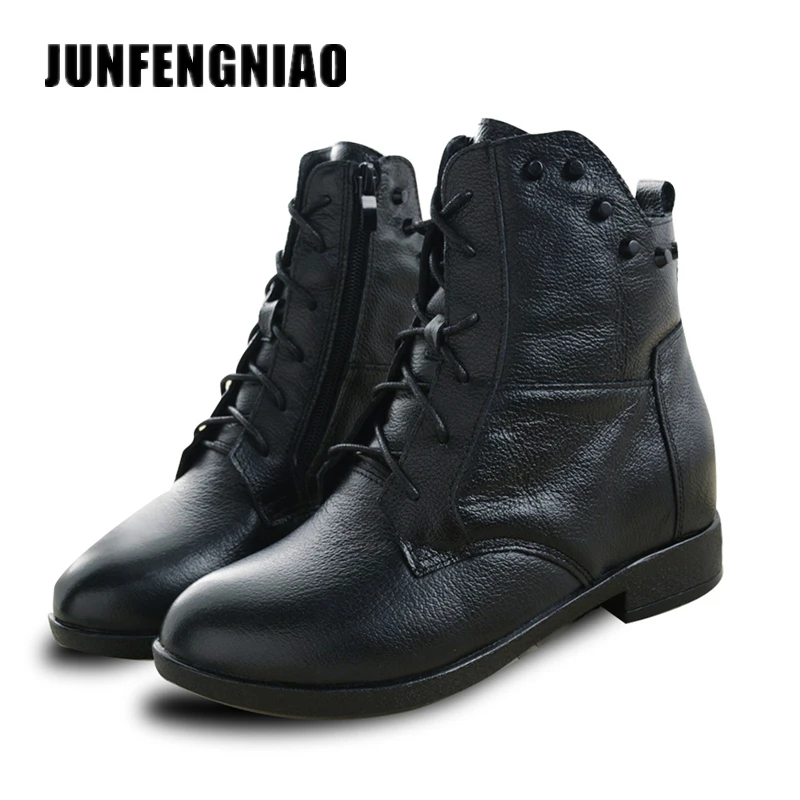 Fashions Snow Boots Women S Shoes Mother Ladies Female Plush Winter Fur Rubber Genuine Leather Lace