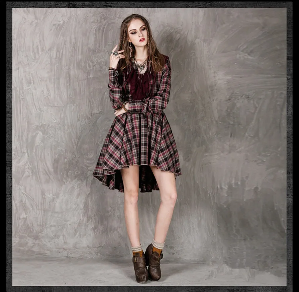 Vintage Autumn Dress 2016 New Boho Cotton Women Dress Long Ruffles Bohemian Style Dresses for women V-Neck Asymmetrical Vestido (7)