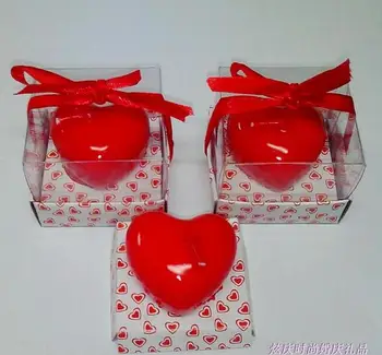

Romantic marriage proposal gift wedding candles creative red heart shape design candle 10 pcs/lot free shipping