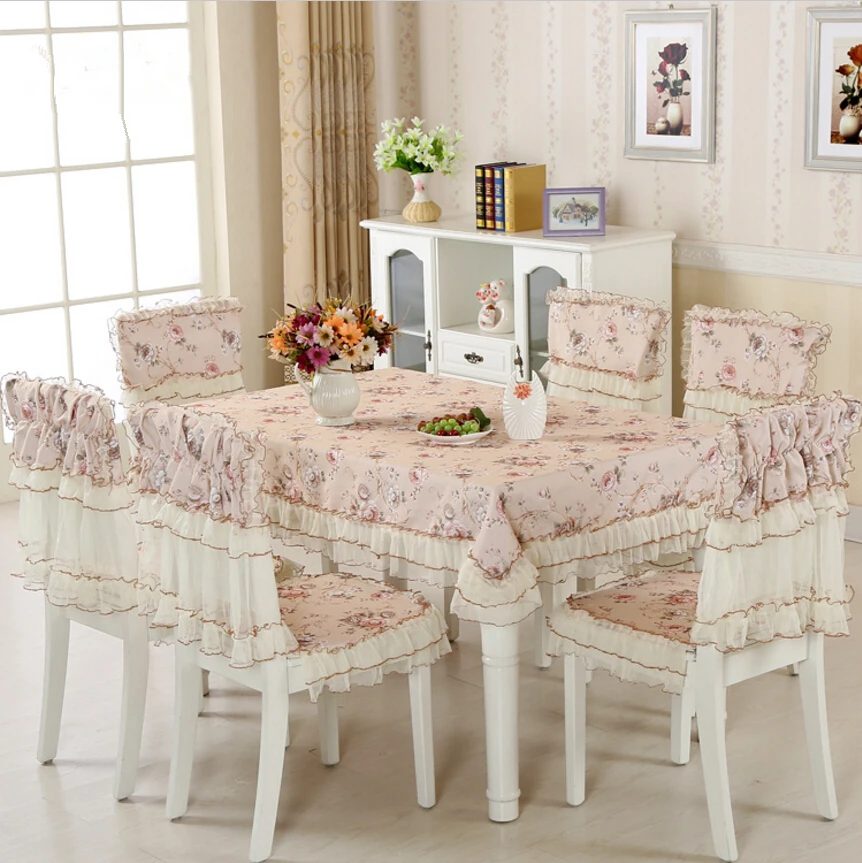 

9 Pieces/Set Cheap Lace Tablecloth For Wedding Party, New Arrival Home Table Linen Cloth Chair Cover Textile Decoration Hot Sale