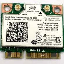 SSEA Новинка для Intel wireless-AC 3160 3160HMW 802.11ac wifi Bluetooth 4,0 Двухдиапазонная 2,4G/5 Ghz half Mini PCI-e беспроводная карта