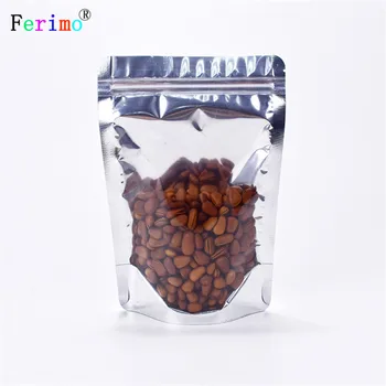 

100pcs Aluminum plastic bag dog food bags of candy and self sealing bag sack translucent section 20 thick wire