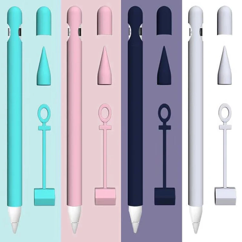 

Soft Silicone Compatible For Apple Pencil Case Colorful Compatible For iPad Tablet Touch Pen Stylus Protective Sleeve Cover