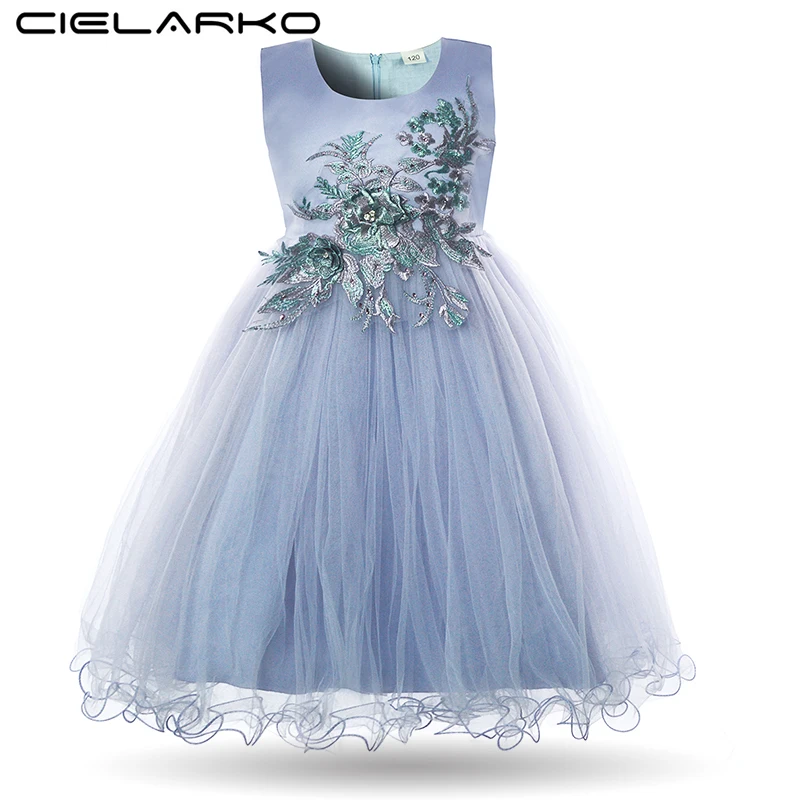 Cielarko Girls Formal Dress Flower Princess Wedding Party Prom Dresses Pageant Kids White Ball Gown Rhinestone Applique Frock цена Cielarko Girls Formal Dress Flower Princess Wedding Party Prom Dresses Pageant Kids White Ball Gown Rhinestone Applique Frock цены онлайн