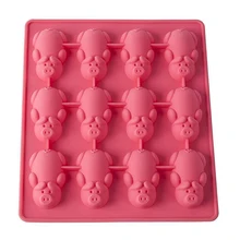 3D Mobi 12 Маленьких свиней в одеяло розовый Силиконовый форма для выпечки безопасная силиконовая для духовки формы выпечка торта DIY ватный тампон