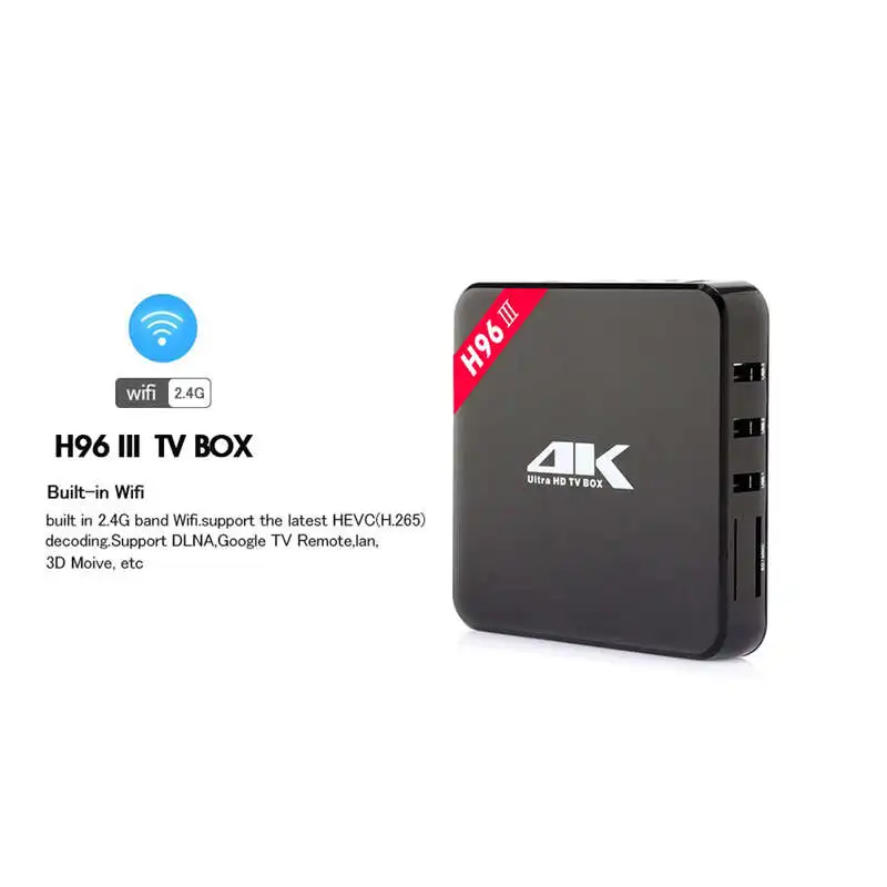 H96-Iii Android 7,1 Smart Tv Box Amlogic Rk3328 четырехъядерный Wifi 2,4G 4K Видео Медиа плейер для Netflix Youtube H962 приставка