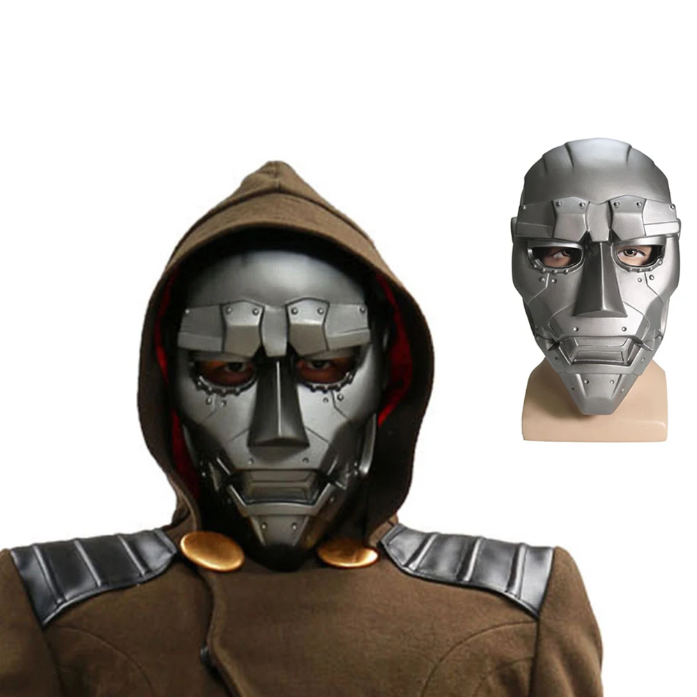 

Fantastic Four Dr Doom Full Face Mask Movie Cosplay Costume Props Gray PVC Masks Halloween Festival Party Mask Christmas Gift