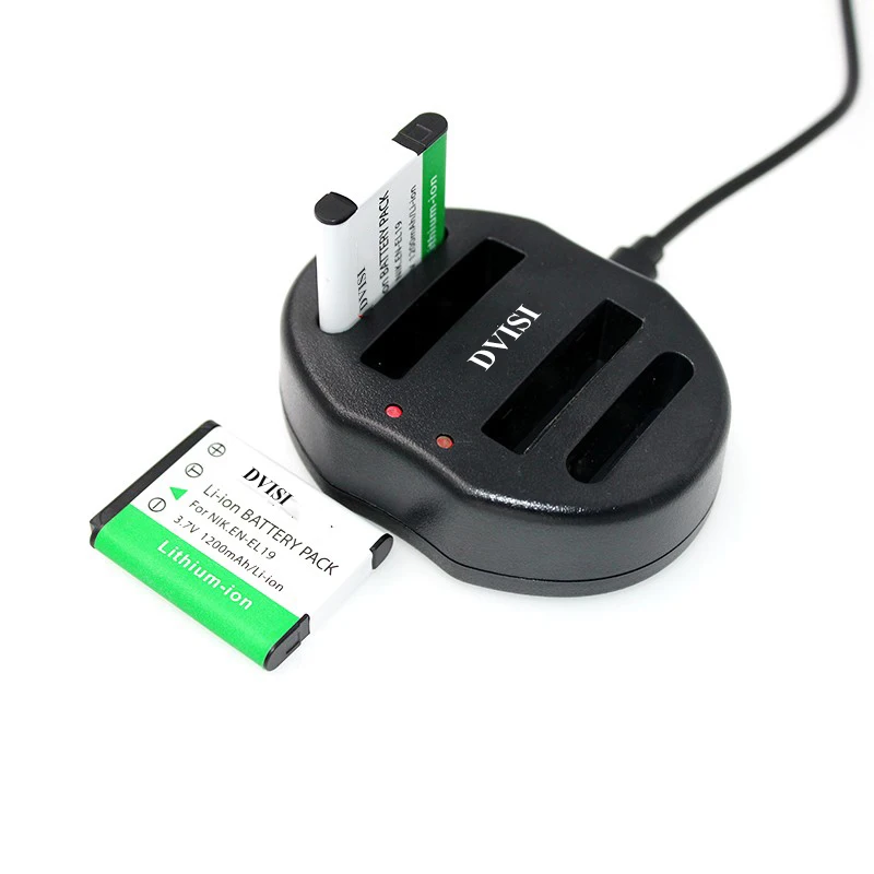 2 шт. дисплей А · ч Аккумулятор для камеры EL19 ENEL19 с USB зарядным устройством Nikon Coolpix