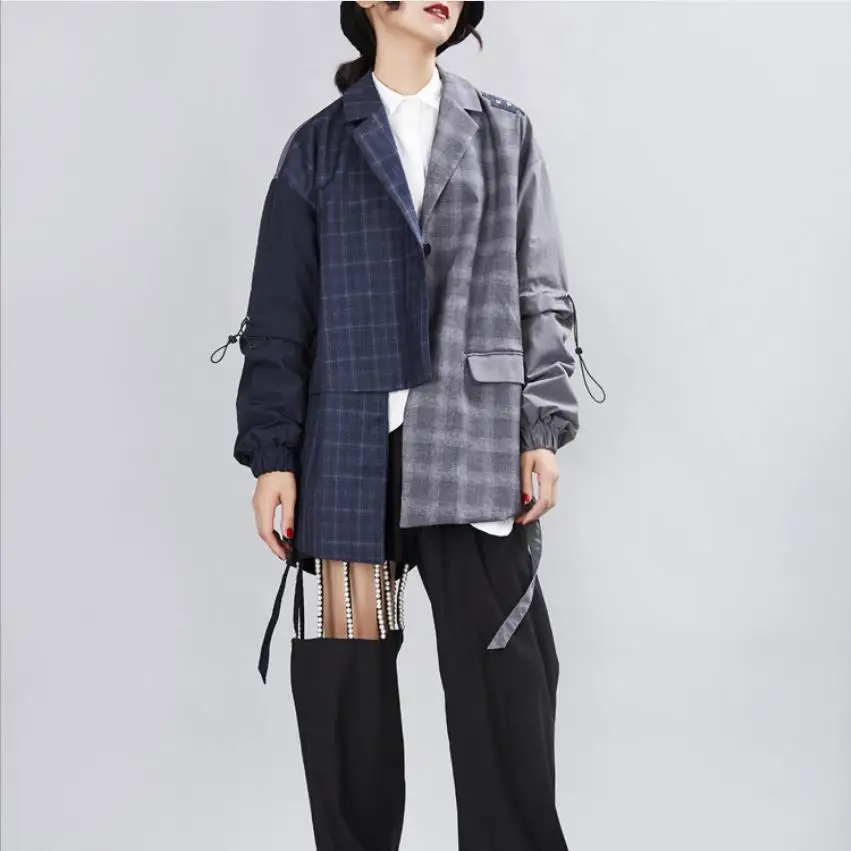 petit-costume-retro-a-la-mode-blazer-a-carreaux-bicolore-coutures-superposees-chic-version-coreenne-vetements-d'exterieur-nouvelle-collection-wq2352