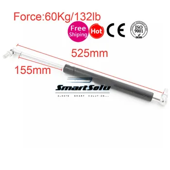 

Free shipping 2pcs/lot 155mm Long Stroke 60kg 132lb Force Lift Strut Prop Damper Auto Gas Spring M8 525mm