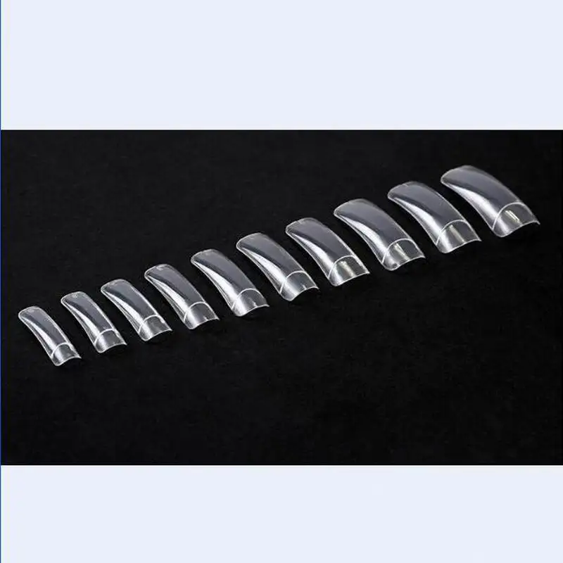 

Good quality 500pcs DIY half cover false nail tips clear color artificial nails shield sticker as manicure beauty nail art salon