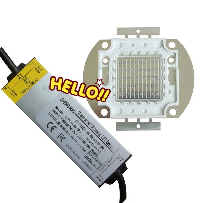 

50W 45Mil Chips Blue LED Light Lamp + 50Watt Waterproof AC Driver 85V-265V