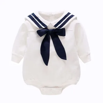 

Vlinder Baby Clothes Baby boy girl Jumpsuits Newborn Navy style clothes Bow Tie Cotton Clothes Long Sleeves Infant clothing
