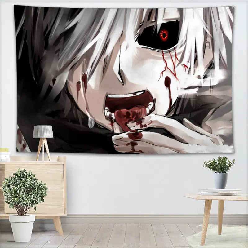 طوكيو الغول أنيمي قماش مزخرف جداري عهدك نمط اليوغا كنبة مكتب مفرش منقوش للأطفال غرفة كلية المسكن الديكور طوكيو الغول أنيمي قماش مزخرف جداري عهدك نمط اليوغا كنبة مكتب مفرش منقوش للأطفال غرفة كلية المسكن الديكور