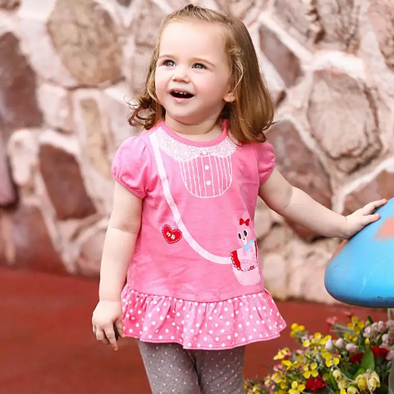 

Little maven children clothes 2019 summer baby girls clothes short sleeve tee tops Shoulder Bags print Cotton brand t shirts