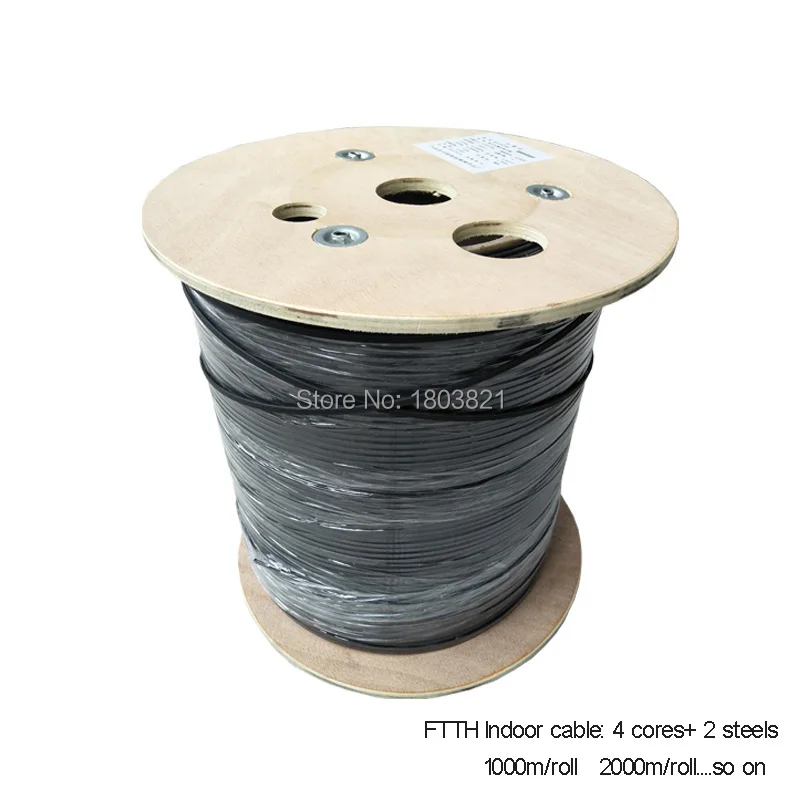 1000 м/рулон стальной проволоки Тип 4 ядра открытый FTTH волоконно-оптический кабель мульти свободные трубы бронированный одномодовый волоконно-оптический кабель