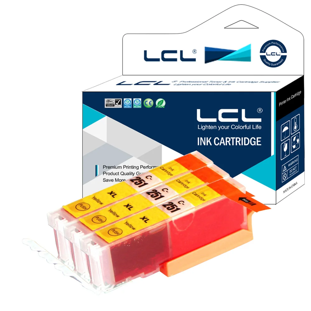 LCL CLI 251 XL CLI251XL 251XL 251 (3 pack) Yellow ink Cartridge