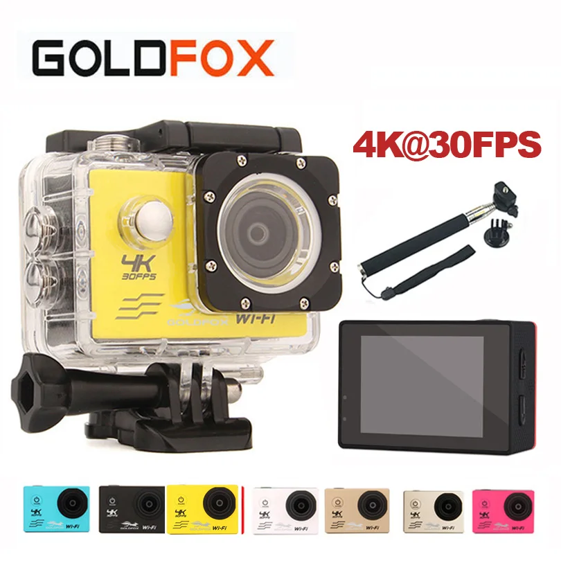 

GOLDFOX Wifi Action Camera 4K 30FPS 30M Waterproof Go Diving Pro Sport Mini DV 1080P/60fps Video Camera Bike Helmet Car Cam DVR