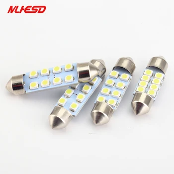 

100pcs/lot Car Auto Interior fetoon 8LED 31mm/36mm/39mm/42mm led 3528/1210 SMD c5w 8smd Festoon led light Bulb 12V