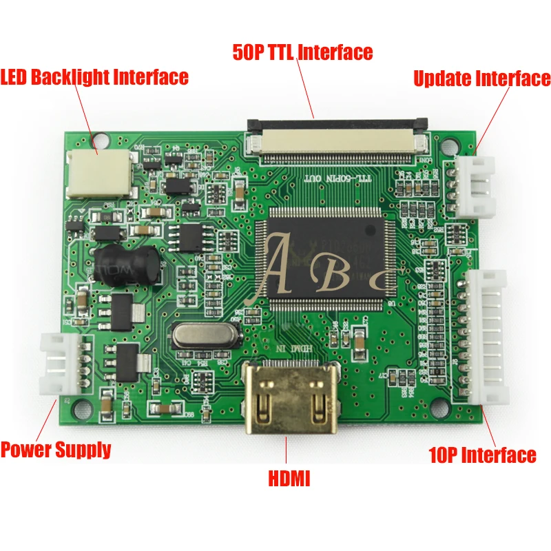 

HDMI To 50P 40P TTL Parallel Controller Board Module Monitor Kit for Raspberry PI 2 4.3" - 10.1" IPS TFT LCD Display Panel