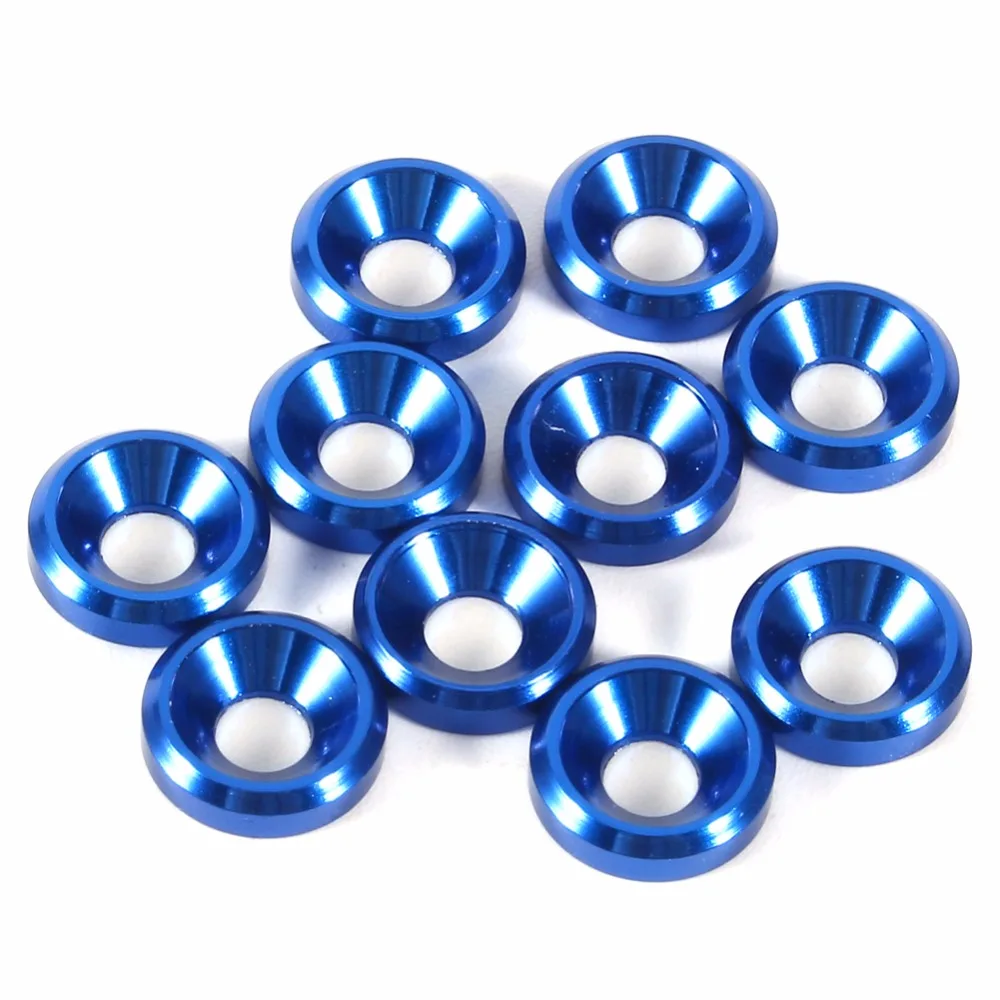 

10Pcs/lot M3 Washer Aluminium Alloy Flat Washer Head Countersunk Head Screw Bolt 4 Colors Optional