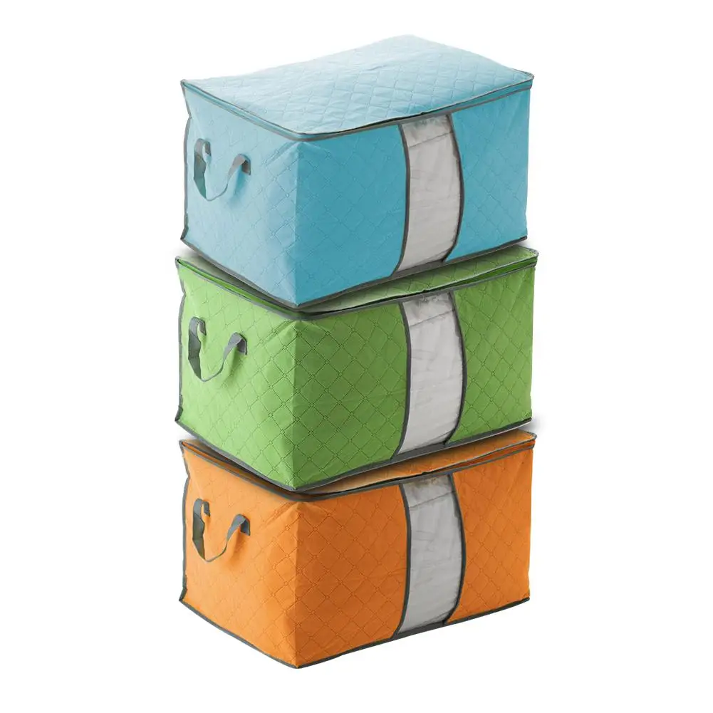 

New Home Wardrobe Stackable Clothes Quilt Bedding Organizer Folding Storage Bag Box