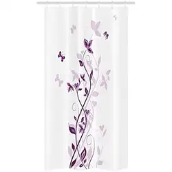 Vixm фиолетовый душевая кабина Шторы фиалковое дерево закрученного персидская Сирень Цветет с бабочкой декоративное растение ткань ванна