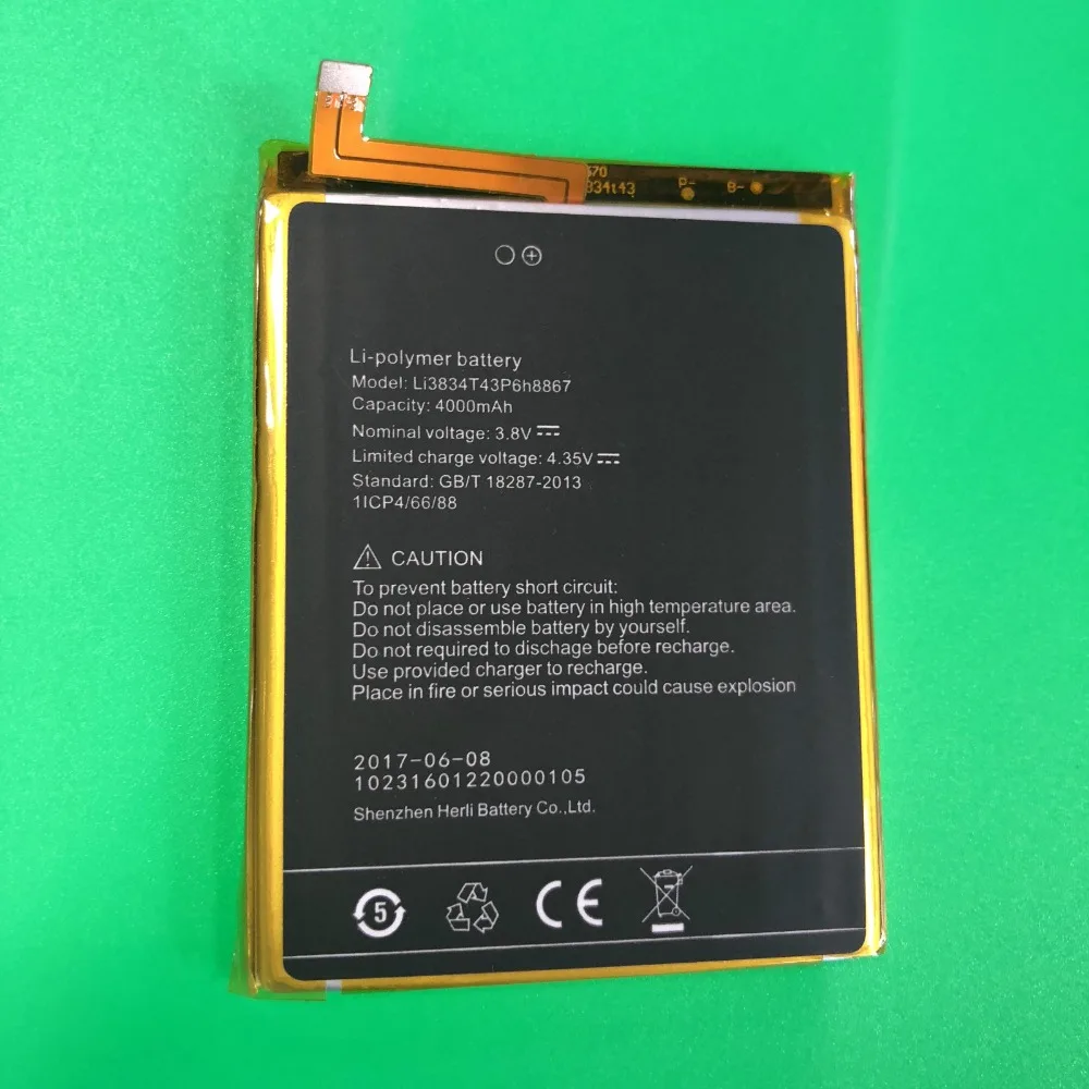 100% Новинка Li3834T43P6H8867 4000 мАч для Umi Super Batterie аккумуляторная батарея AKKU | Мобильные