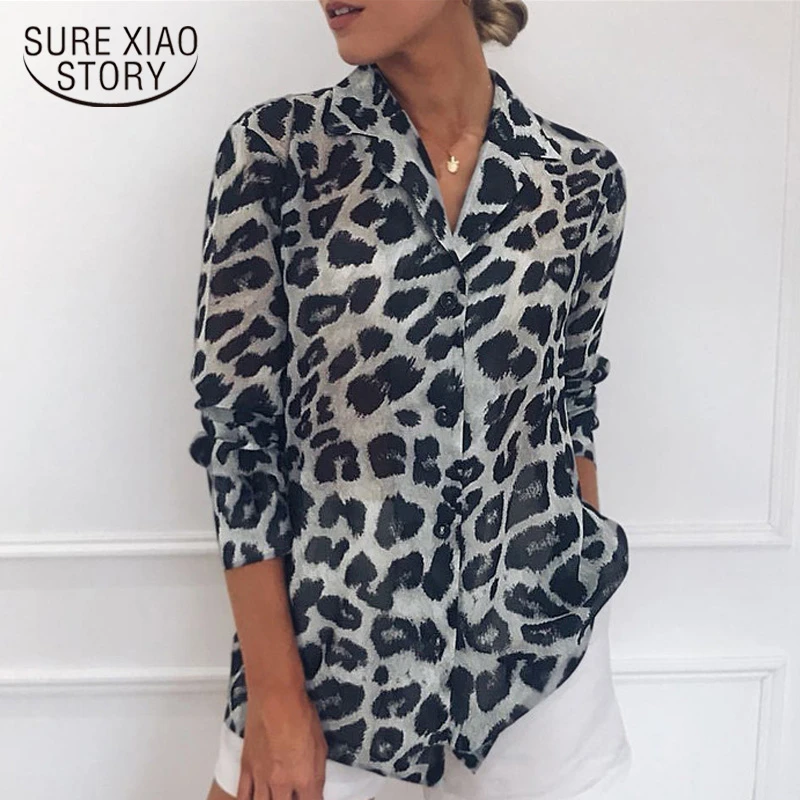 leopard chiffon blouse