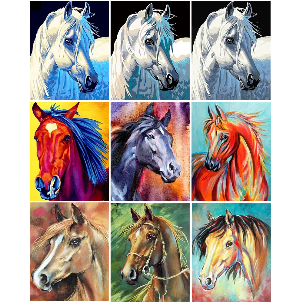 DIY Diamond painting horse Mosaic diamond animals 5d Crystal diamond painting Pictures of