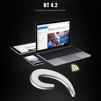 

Wireless BT Headset Noise Cancelling Earpiece for Samsung Xiaomi MobilePhone with Mic Earphones Painless Wearing Sport Headset