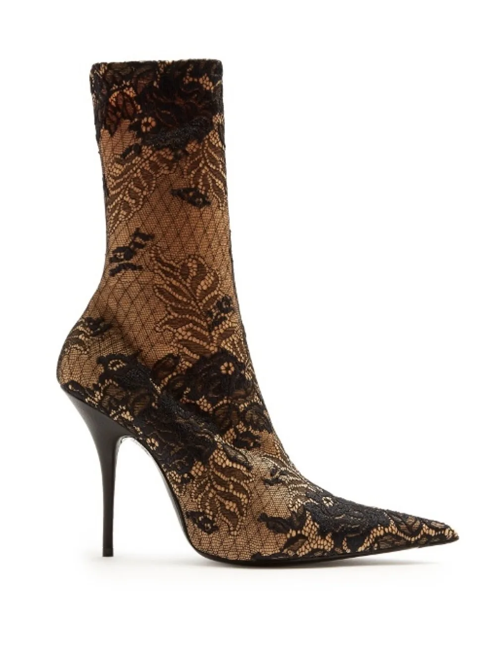 

2018 Winter Art Graffiti Fashion Riding Women Sock-like Boots Middle Tube Flowers Stretch Fabric Thin Heels Runway Shoes Woman