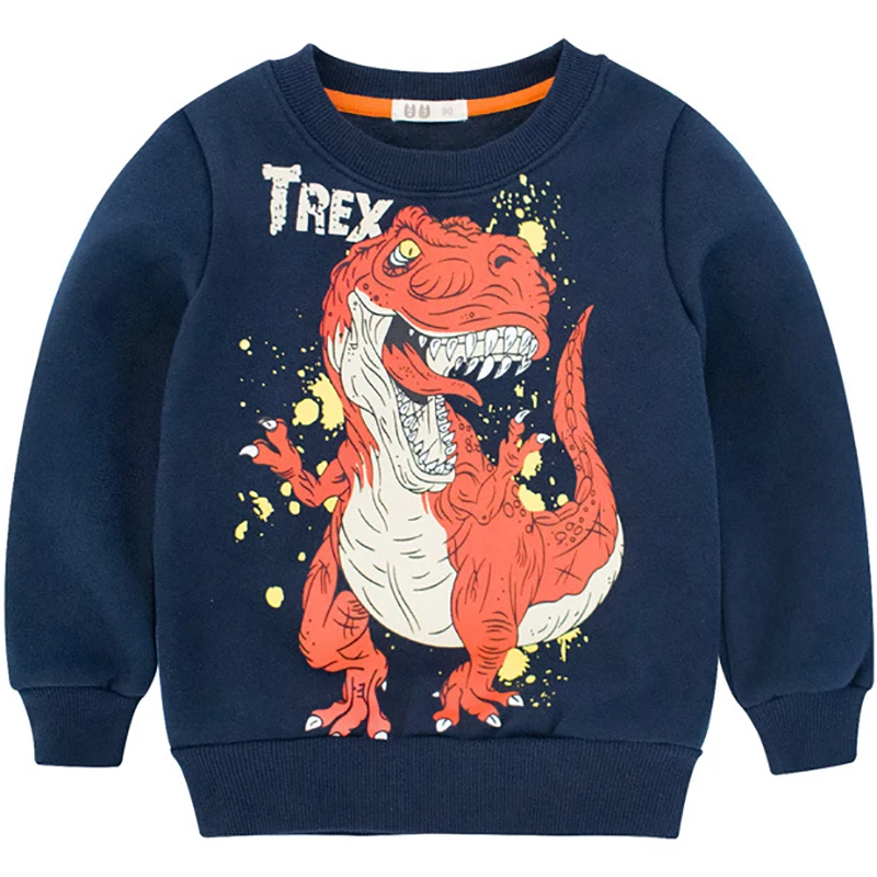 Sport Sweatshirts For Boys Girls Cute Fun Dinosaur Design Blouse Kids Hoodies Children Pullover