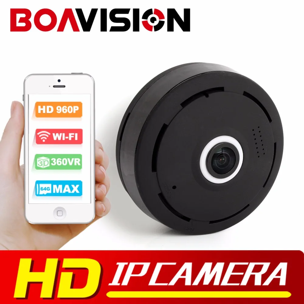 Image of "1.3MP IP Camera WI-FI HD VR MINI 960P Camera Fisheye 360 Degree P2P APP Surveillance Wireless Security Camera V380 VIEW"