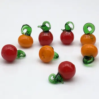

50 PCS Lovely Apple Shaped Fruit Glass Small Pendant Jewelry DIY Bracelet Necklace Earrings With 12 MM