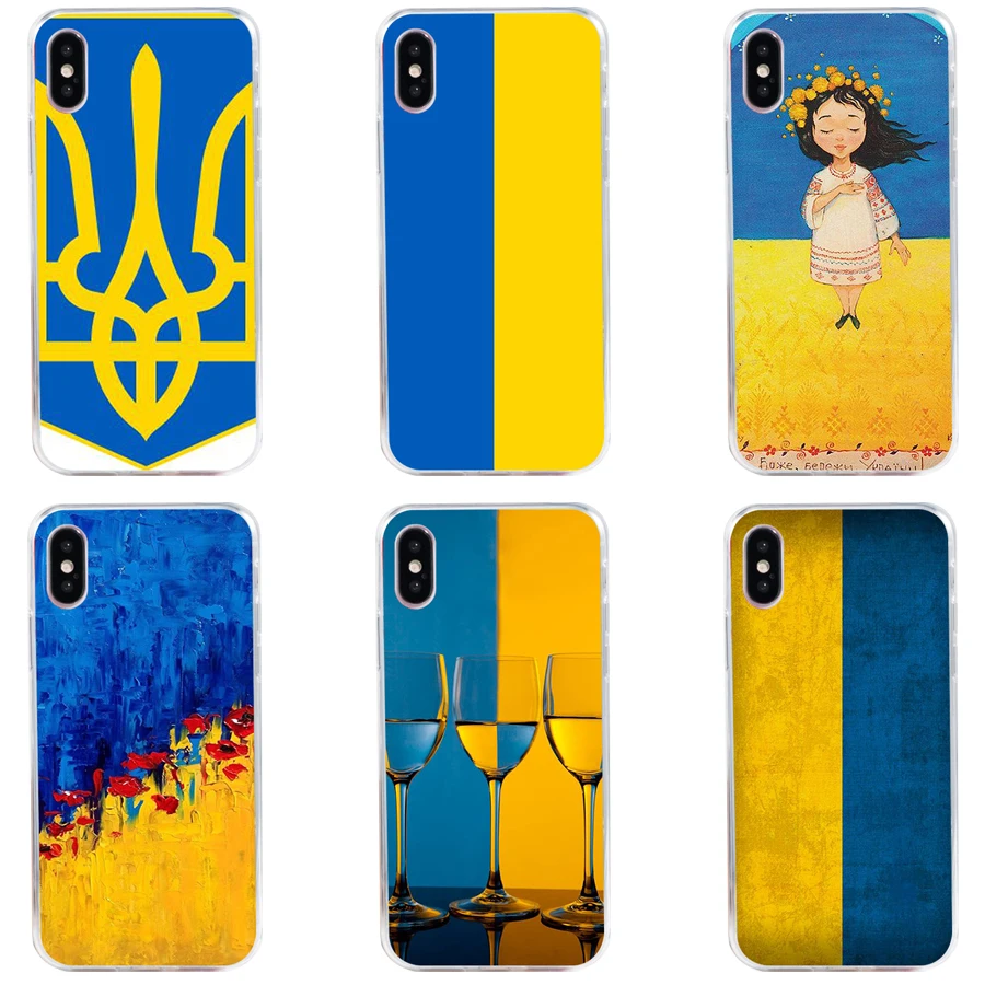 87H Ucraina Flag Custodia Morbida In Silicone Tpu Cover Per Iphone 5 5S Se X Xr Xs Max Case